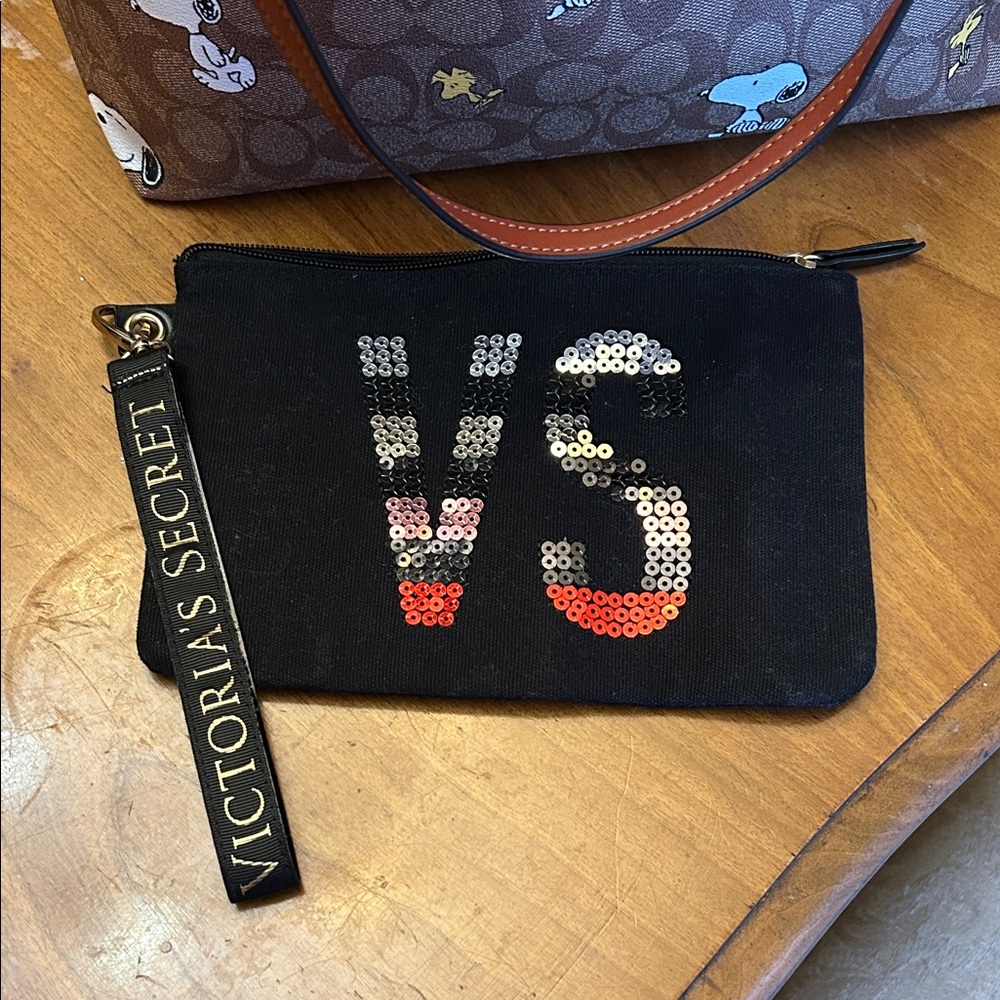 Victoria's Secret Black Sequin VS Wristlet